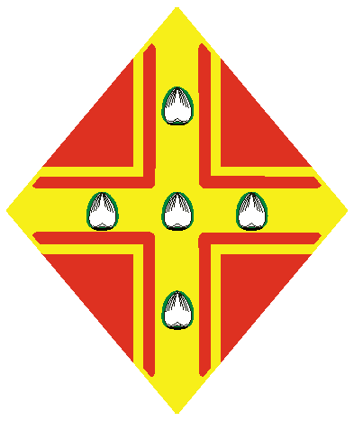 [Gules, on a cross cotised Or, five hazel nuts vert nutted argent	  	  	  ]