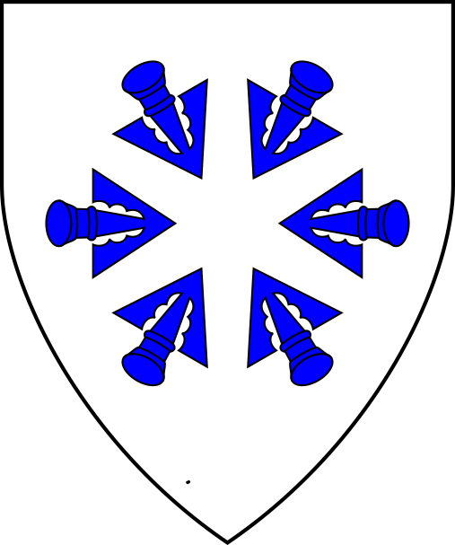 [Argent, six pheons in annulo points to center azure]