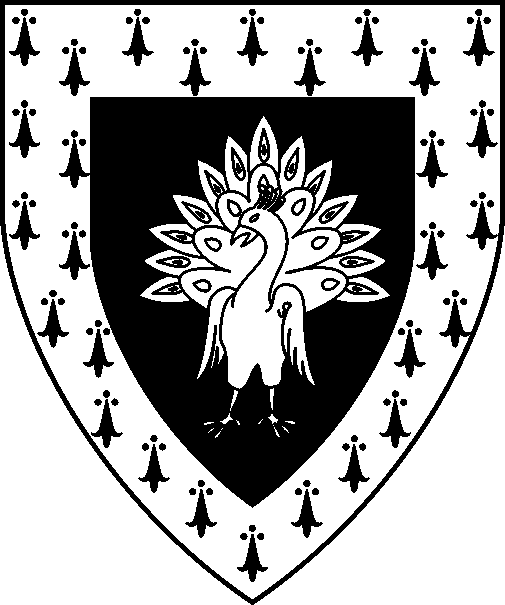 [Sable, a peacock in his pride argent, a bordure ermine]