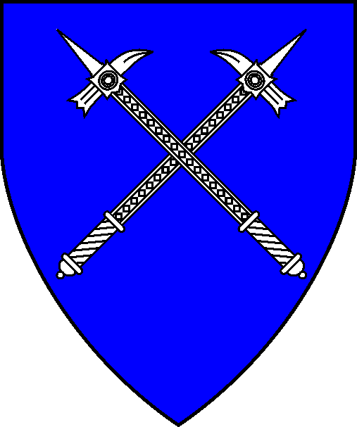 [Azure, in saltire two warhammers argent]