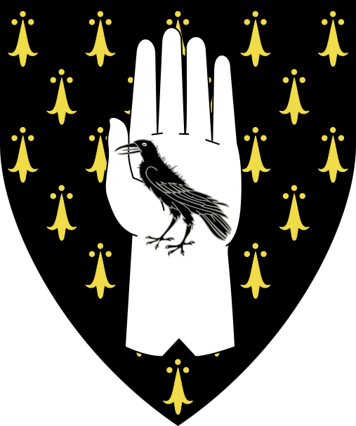 [Pean, on a sinister glove argent a raven sable]