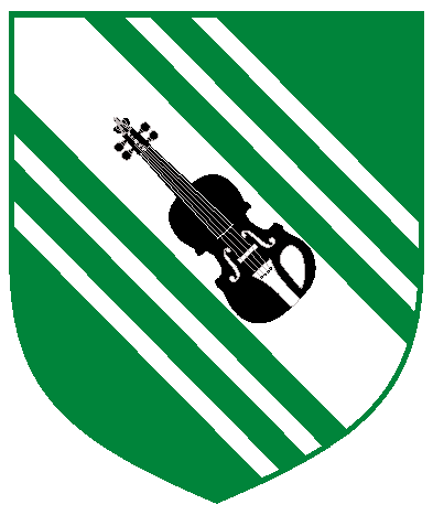 [Vert, on a bend doubly cotised argent a violin sable	  ]