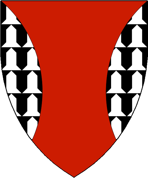 [Gules, flaunches vairy sable and argent.]