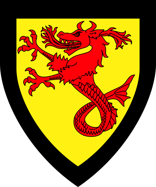 [Or, a continental sea panther gules within a bordure sable]