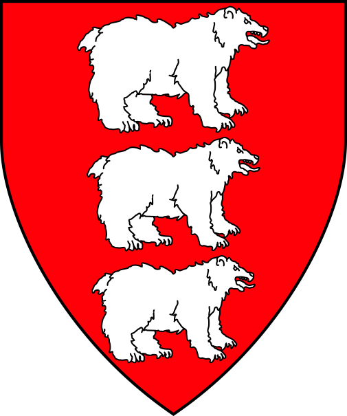 [Gules, in pale three bears statant to sinister argent]