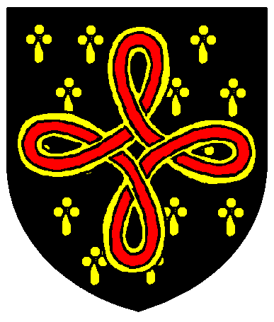 [Pean, a Bowen knot in cross gules, fimbriated Or]