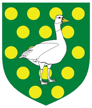 [Vert, bezanty, a goose statant to sinister argent]
