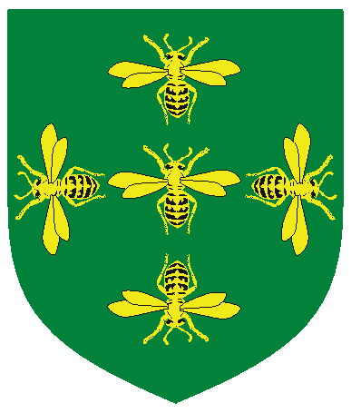 [Vert, a bee between four bees in cross, tails to center, all Or]