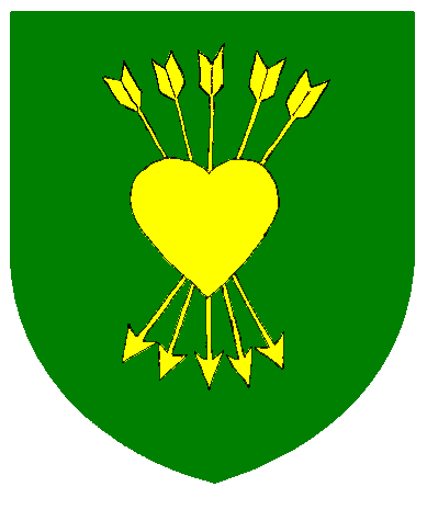 [Vert, a sheaf of five arrows surmounted by a heart Or]